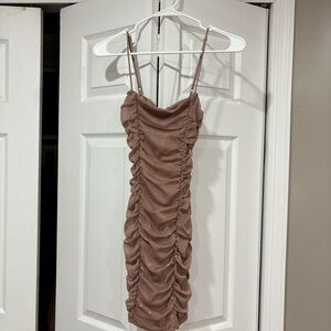 Windsor Elegant Brown Ruched Dress